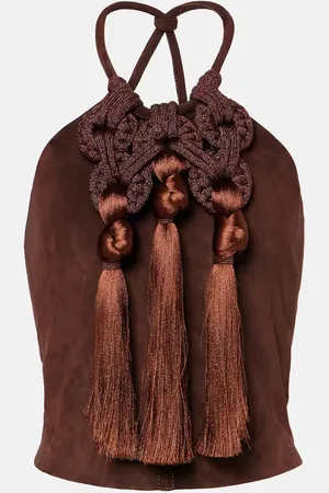 JOHANNA ORTIZ Knot-detail leather top