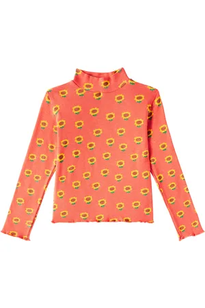 Bobo Choses Sunflower cotton-blend jersey turtleneck top