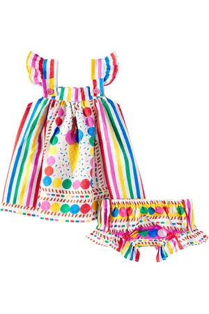 FÁBULA FÃ¡bula Baby printed cotton dress and bloomers set