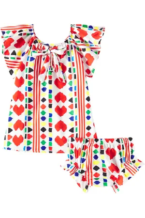 FÁBULA FÃ¡bula Baby printed cotton dress and bloomers set