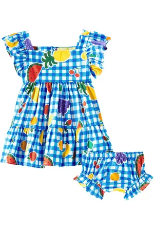 FÁBULA FÃ¡bula Baby checked cotton dress and bloomers set