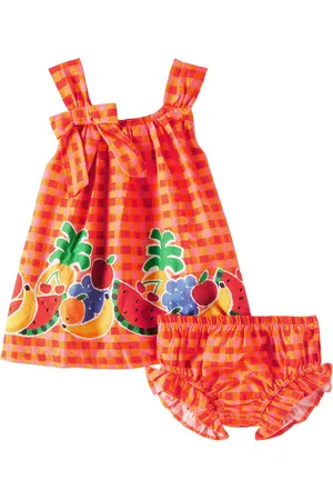 FÁBULA FÃ¡bula Baby checked cotton dress and bloomers set