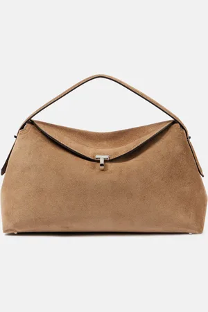 Totême T-Lock suede tote bag