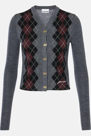 Ganni Argyle wool cardigan