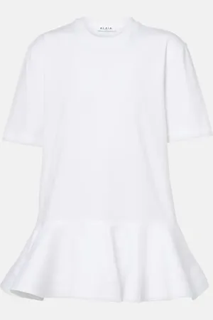 Alaïa AlaÃ¯a Peplum cotton jersey T-shirt