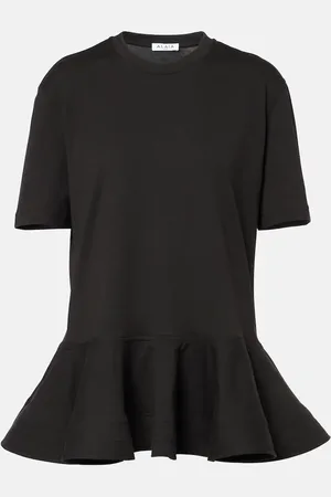 Alaïa AlaÃ¯a Peplum cotton jersey T-shirt