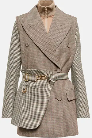 Fendi Houndstooth wool-blend jacket