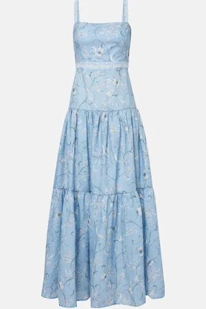 Agua by Agua Bendita Lima Lymanopoda appliquÃ© cotton maxi dress
