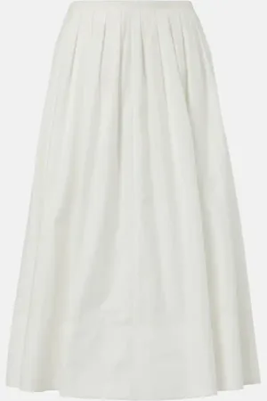 Proenza Schouler Austin gathered cotton midi skirt