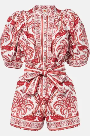 Farm Rio Tropical Cameo cotton romper