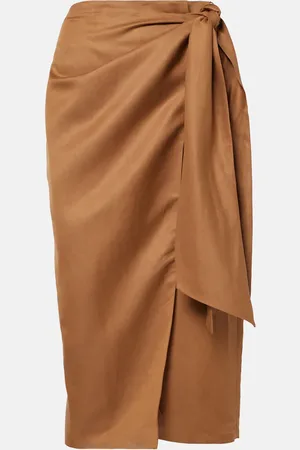 Max Mara Linen and silk wrap skirt