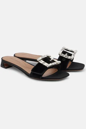 Dolce & Gabbana Embellished velvet slides