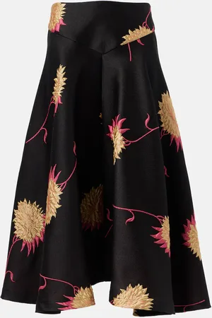 La DoubleJ Milano jacquard satin midi skirt