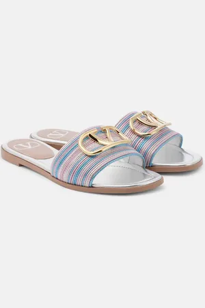 VALENTINO GARAVANI VLogo metallic leather slides