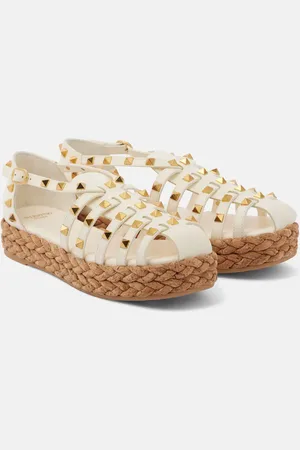VALENTINO GARAVANI Rockstud Cork leather fisherman sandals