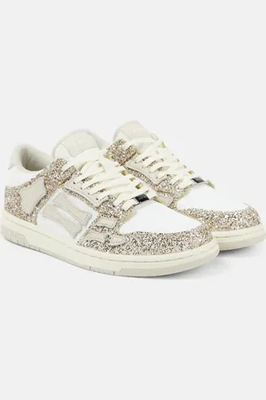 AMIRI Skel Top glitter leather-trimmed sneakers