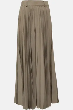 SACAI Pleated high-rise wide-leg pants