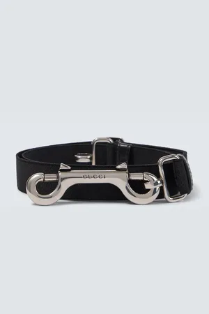 Gucci Leather-trimmed belt