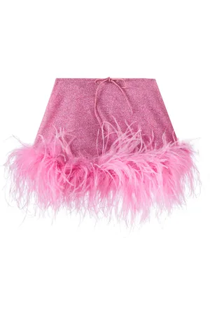 Oseree OsÃ©ree Kids LumiÃ¨re Plumage feather-trimmed skirt