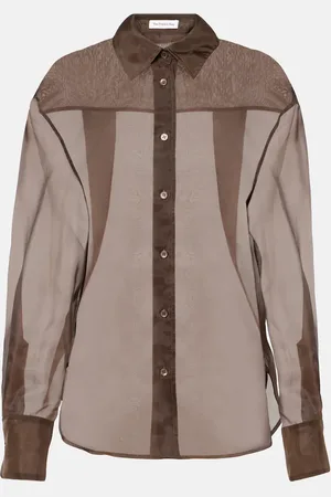 The Frankie Shop Peri sheer silk-blend shirt
