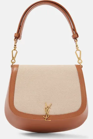 Saint Laurent Voltaire leather and canvas shoulder bag