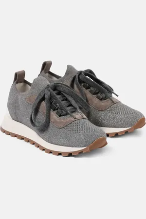 Brunello Cucinelli Monili suede-trimmed sneakers