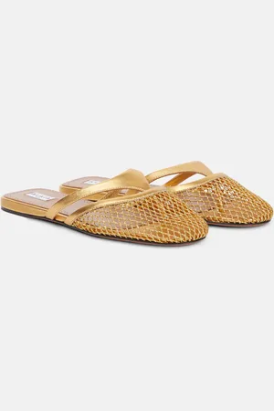 Alaïa AlaÃ¯a Infradito leather and fishnet mules