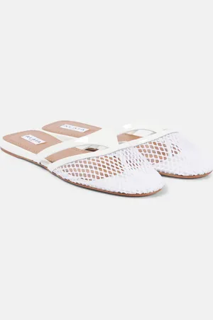 Alaïa AlaÃ¯a Infradito leather and fishnet mules