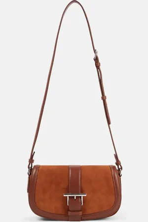 Alexander McQueen T-Bar Small suede crossbody bag