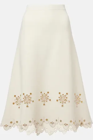 Altuzarra Melly scalloped crÃªpe midi skirt