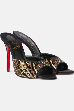 Christian Louboutin Miss Z 100 sequined satin mules