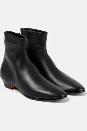 The Row Hereditas leather ankle boots