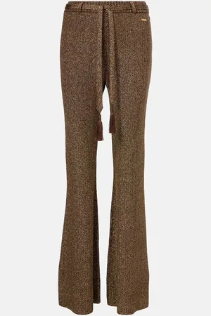 Tom Ford Ribbed-knit lamÃ© wide-leg pants