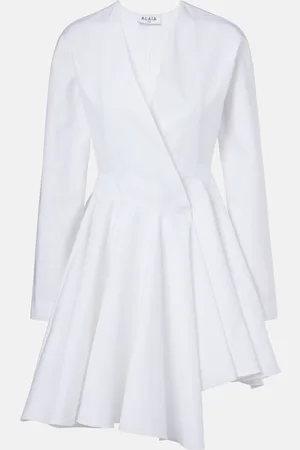 Alaïa AlaÃ¯a Asymmetric cotton minidress
