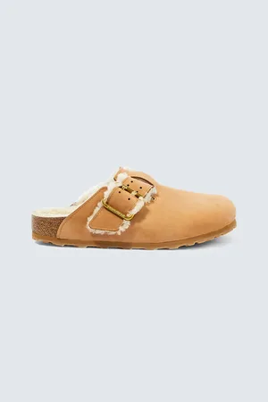 Birkenstock Boston nubuck and shearling clogs