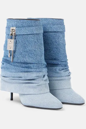 Givenchy Shark Lock ombrÃ© denim ankle boots
