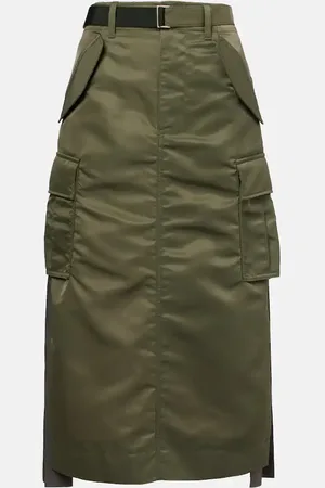SACAI Nylon twill midi skirt