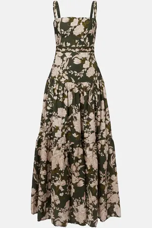 Agua by Agua Bendita Lima floral linen maxi dress