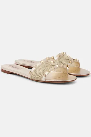 VALENTINO GARAVANI Rockstud metallic leather slides