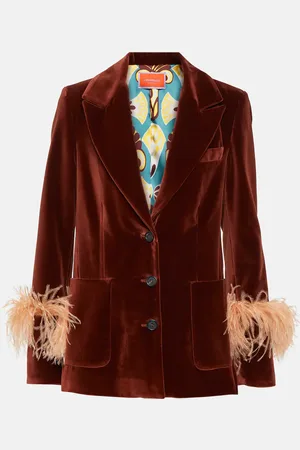 La DoubleJ Keaton feather-trimmed jacket
