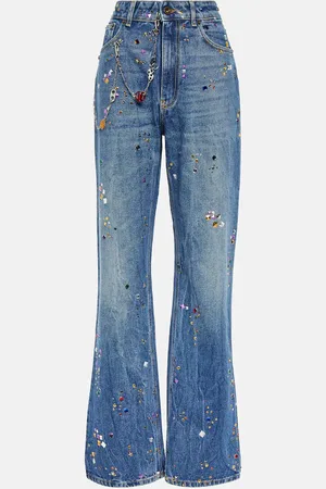 Paco rabanne Embellished high-rise straight jeans