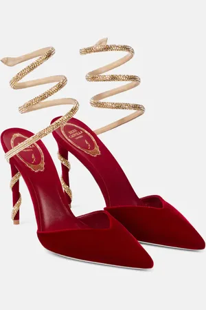 RENE CAOVILLA Cleo 105 velvet slingback pumps