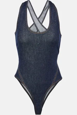 Alaïa AlaÃ¯a Denim bodysuit