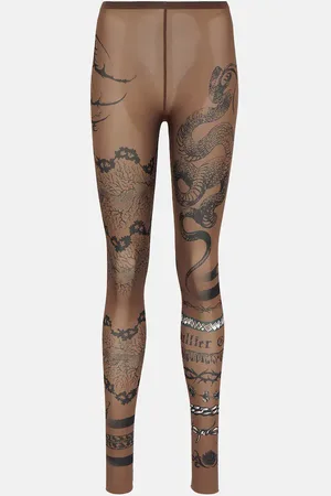 Jean Paul Gaultier X KNWLS printed mesh leggings