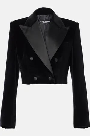 Dolce & Gabbana Cropped velvet tuxedo jacket