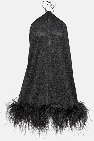 Oseree OsÃ©ree LumiÃ¨re Plumage halterneck mini dress