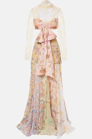 ZIMMERMANN Eden Flounce floral lace-trimmed silk gown