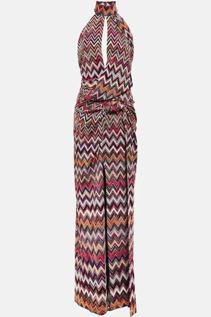 Missoni Zig-zag lamÃ© halterneck maxi dress