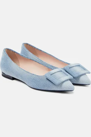 Roger Vivier Gommettine denim ballet flats