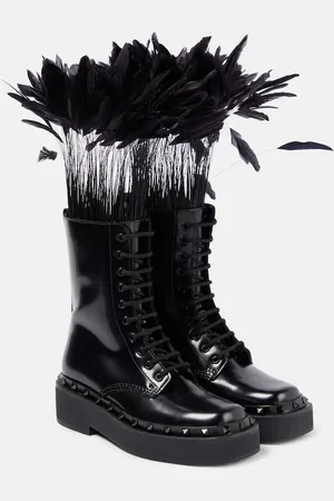 VALENTINO GARAVANI Rockstud M-Way leather combat boots